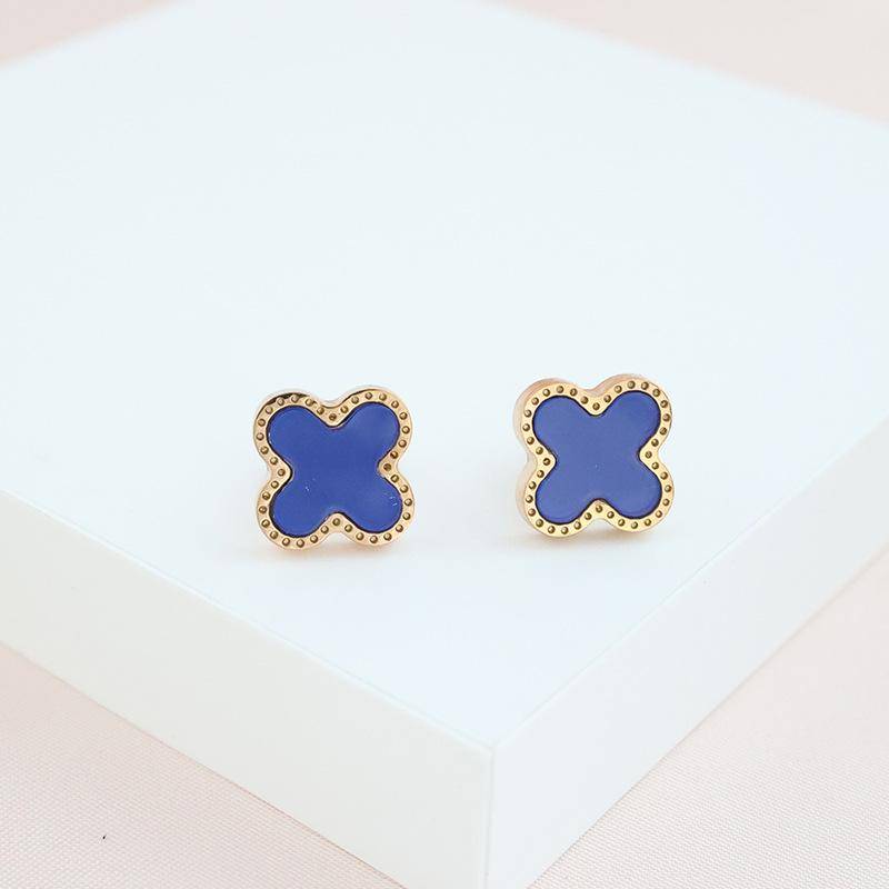 Mode-Trend Edelstahl Senior Sinn Für Vier-Leaf Clover Ohrringe Mode Mit Persönlichkeit Temperament Ohrringe Damen Ohrringe 11 von Joom DACH