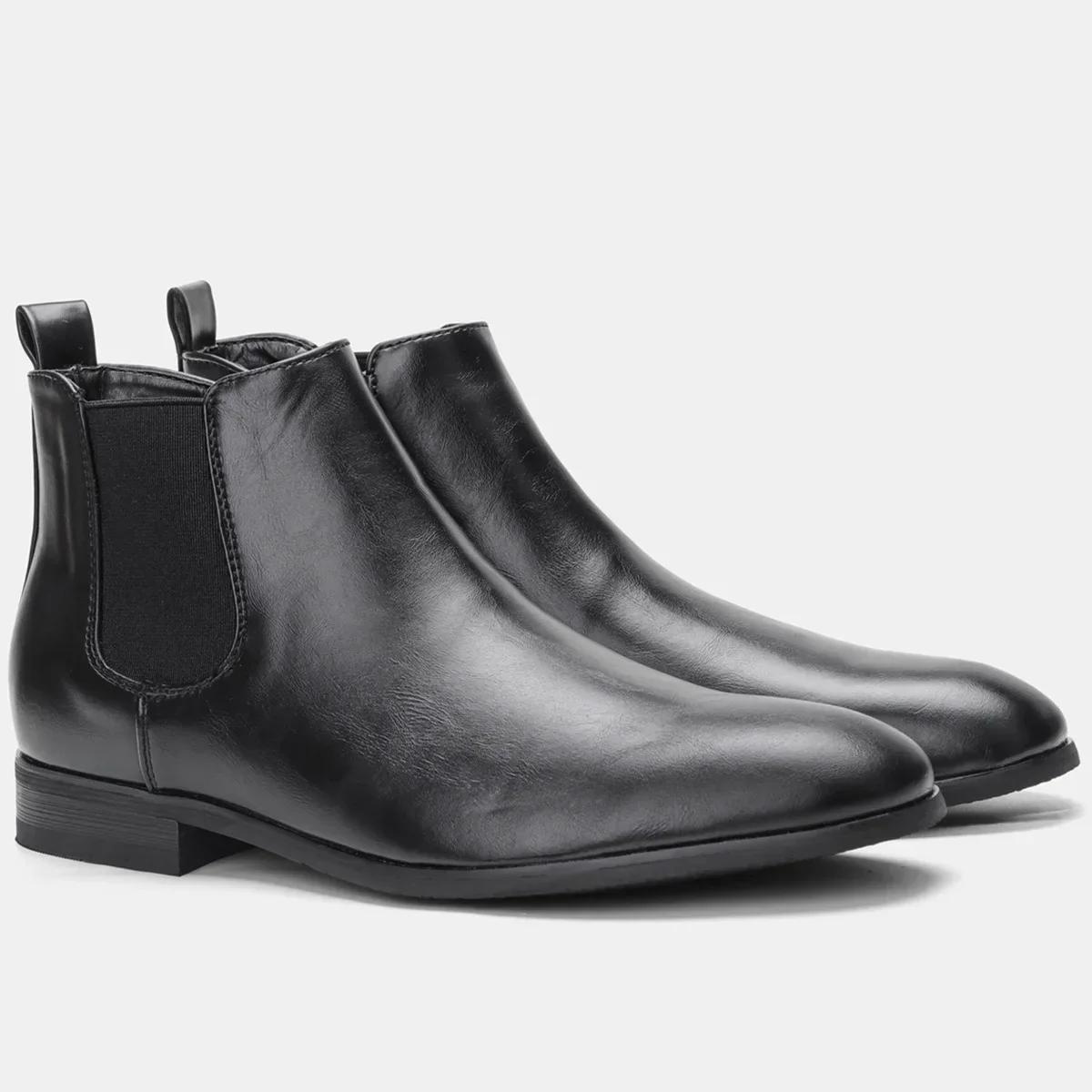 Mode Übergröße 39-50 48 49 Herren Chelsea Boots Retro Mode Herren Stiefeletten Lederschuhe für Herren Chelsea Motorradstiefel 48 schwarz von Joom DACH