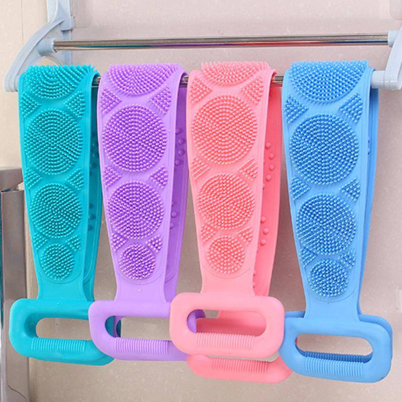 Mode Unisex Bad Handtuch Silikon Massage Pinsel Reinigung Dual Seite Männer Gürtel Körper Bad Pinsel Frauen Reinigung Werkzeuge Zurück Wäscher violett von Joom DACH
