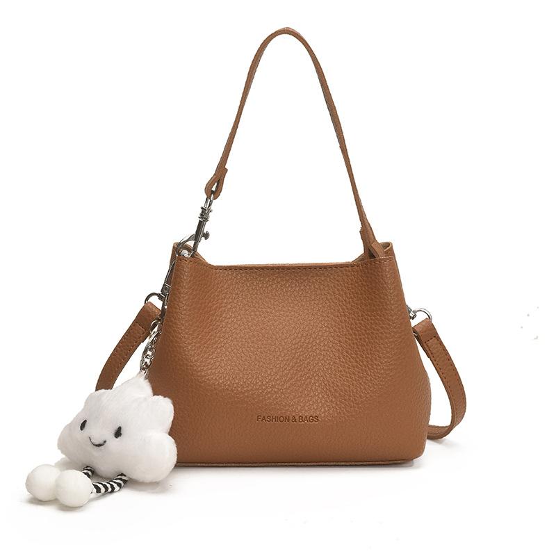 Mode Vielseitige Bucket Bag Neue Damentasche Achseltasche Schultertasche Umhängetasche hellbraune von Joom DACH