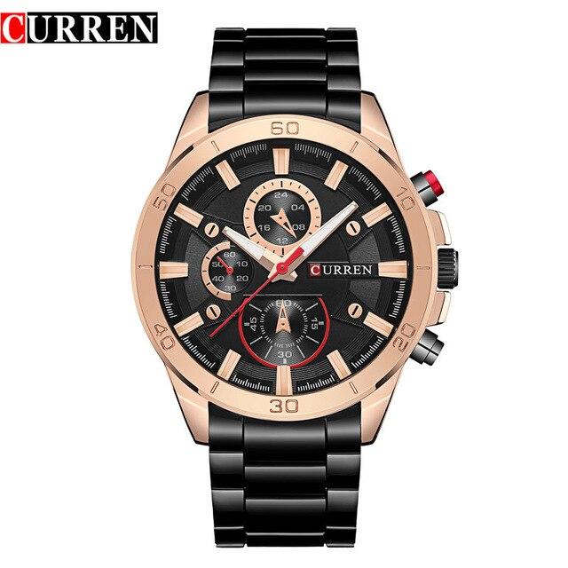 Mode Voll Edelstahl Uhren Top Marke CURREN Casual Herren Uhr Analog Sport Armbanduhr Quarzuhr Männlich Erkek Saat gold von Joom DACH