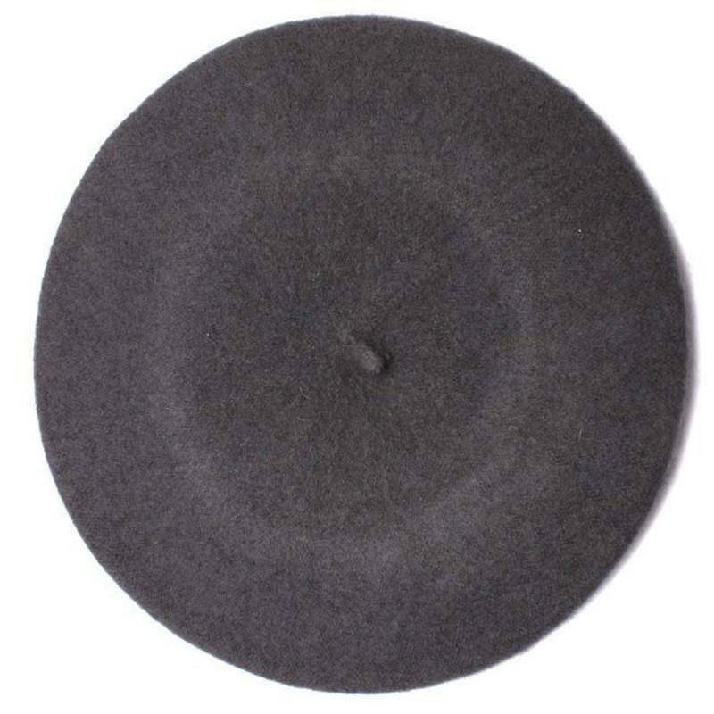 Mode Warme Wollmischung Winter Frauen Mädchen Baskenmütze Französisch Künstler Beanie Hut Einfarbig Casual Ski Cap grau/intensiv von Joom DACH