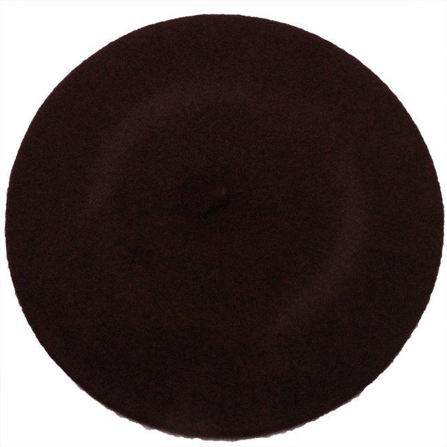 Mode Warme Wollmischung Winter Frauen Mädchen Baskenmütze Französisch Künstler Beanie Hut Einfarbig Casual Ski Cap kaffeebraun von Joom DACH