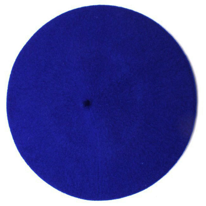 Mode Warme Wollmischung Winter Frauen Mädchen Baskenmütze Französisch Künstler Beanie Hut Einfarbig Casual Ski Cap königsblau von Joom DACH