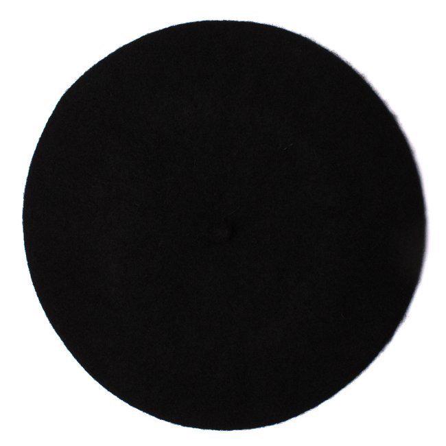 Mode Warme Wollmischung Winter Frauen Mädchen Baskenmütze Französisch Künstler Beanie Hut Einfarbig Casual Ski Cap schwarz von Joom DACH