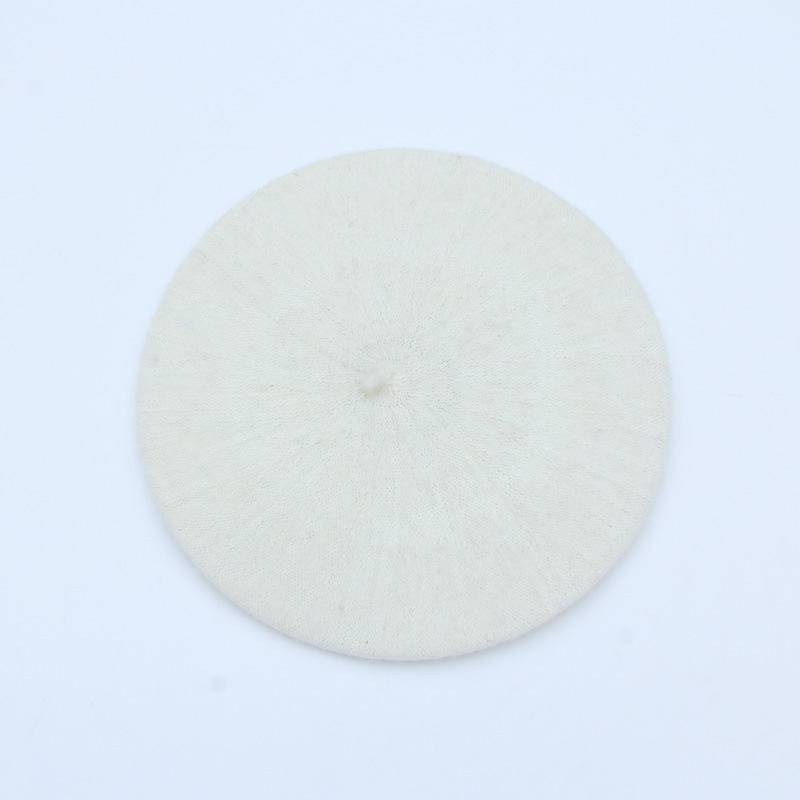 Mode Warme Wollmischung Winter Frauen Mädchen Baskenmütze Französisch Künstler Beanie Hut Einfarbig Casual Ski Cap weiß von Joom DACH