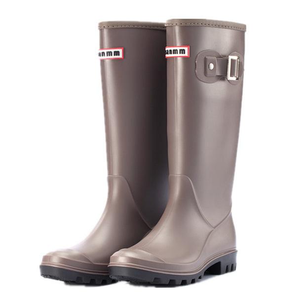 Mode Wasserdichte Regen Schuhe Frauen Erwachsene Hohe Regen Stiefel Lange Wasser Schuhe Damen Stiefel 37 apricot von Joom DACH