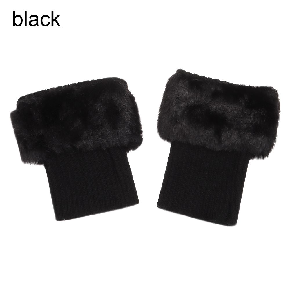 Mode Winter Mädchen Stiefelsocken Stulpen Socken Stiefelwärmer Stricken schwarz von Joom DACH