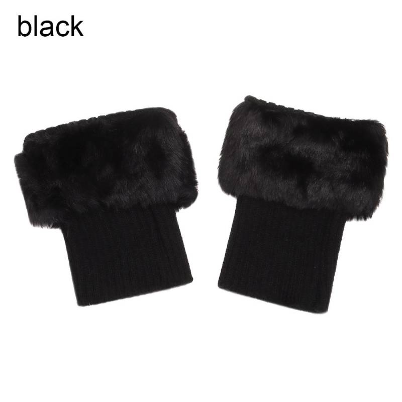 Mode Winter Mädchen Stiefelsocken Stulpen Socken Stiefelwärmer Stricken schwarz von Joom DACH