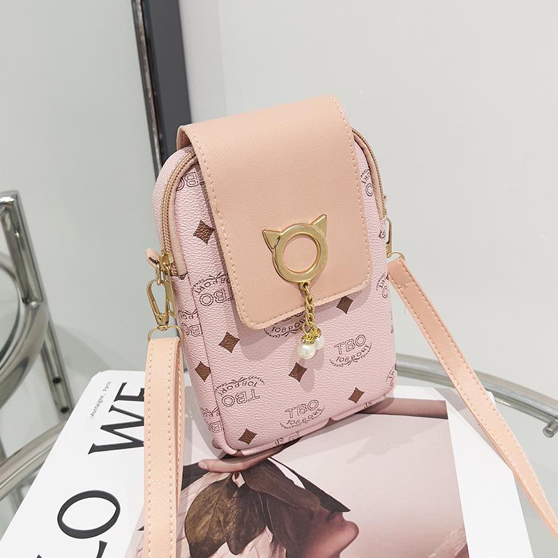 Mode bedruckte Handytasche kleine Tasche Damen Aufbewahrungstasche High-End Schulter Messenger Bag Tasche Damen rosa von Joom DACH