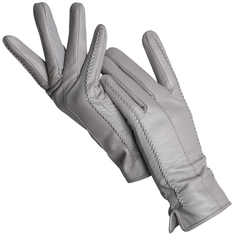 Mode frauen handschuhe Farbe Schaffell Winter Warme Dünne Touchscreen handschuhe Hohe Qualität 8.5 grau von Joom DACH