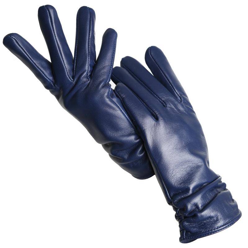 Mode frauen handschuhe Farbe Schaffell Winter Warme Dünne klassische stil handschuhe Hohe Qualität 8 dunkelblaue von Joom DACH