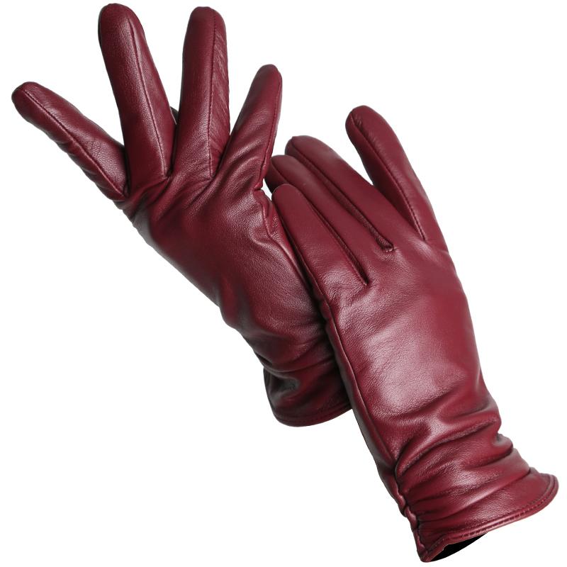Mode frauen handschuhe Farbe Schaffell Winter Warme Dünne klassische stil handschuhe Hohe Qualität 8 von Joom DACH