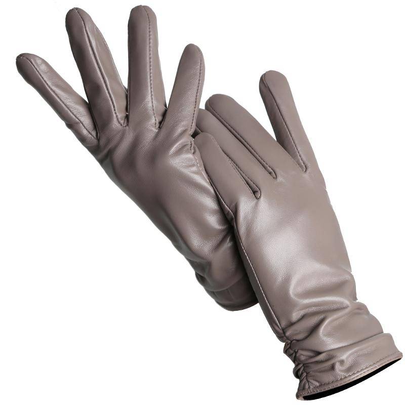 Mode frauen handschuhe Farbe Schaffell Winter Warme Dünne klassische stil handschuhe Hohe Qualität 8.5 khaki von Joom DACH