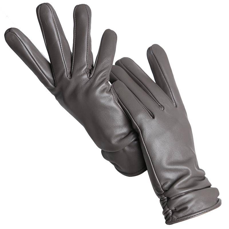Mode frauen handschuhe Farbe Schaffell Winter Warme Dünne klassische stil handschuhe Hohe Qualität 8.5 dunkelgrau von Joom DACH