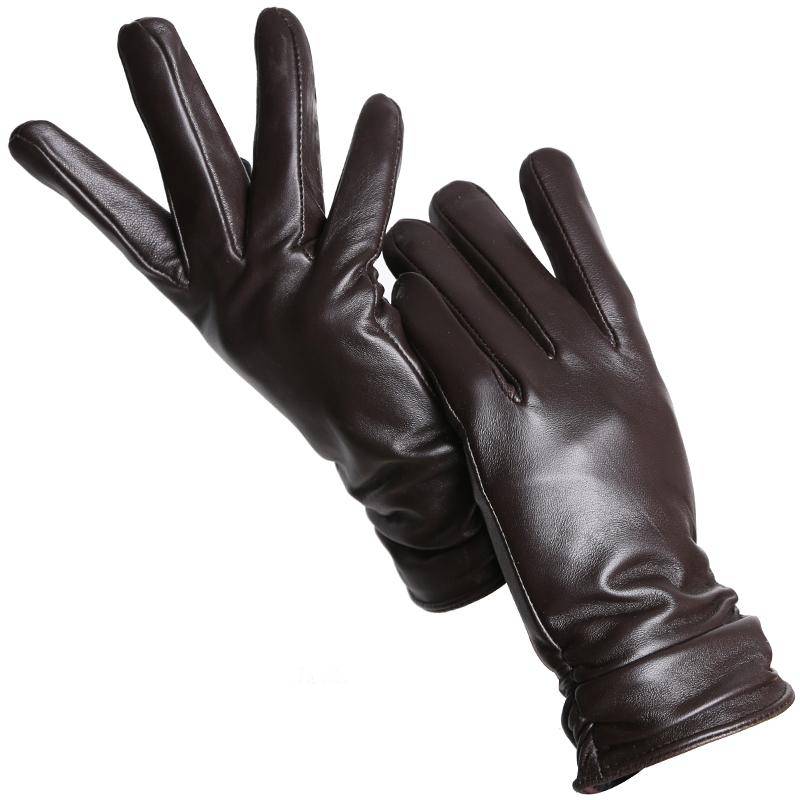 Mode frauen handschuhe Farbe Schaffell Winter Warme Dünne klassische stil handschuhe Hohe Qualität 8.5 dunkelbraune von Joom DACH