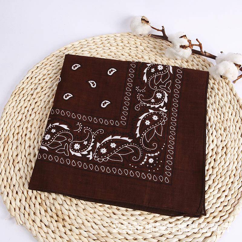 Mode für Damen, Dutzende Paisley-Bandanas, Cowboy-Kopftuch, Cowgirl-Stirnband, Krawatte kaffeebraun von Joom DACH