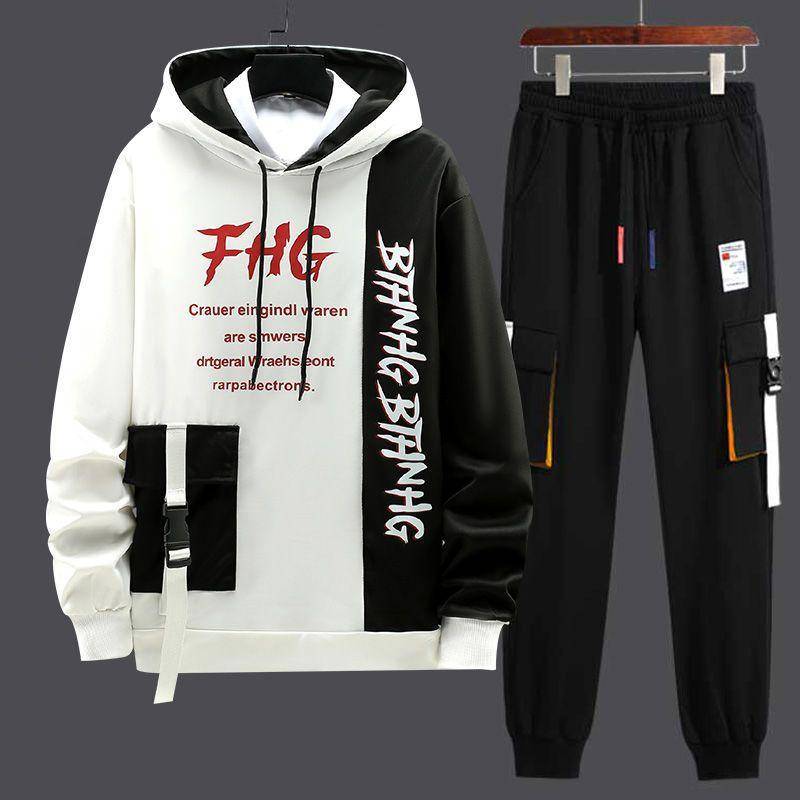 Mode für Herren Sets Hip Hop Trend Pullover Hoodies Männer + Casual Harajuku Streetwear Jogginghose Frühling Herbst Männer Kleidung Sets 3XL weiß von Joom DACH