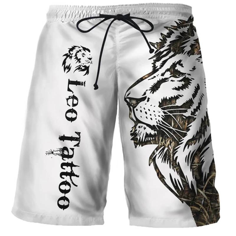 Mode für Männer Print Tiger Grafik Strand Kordelzug Shorts Sommer Hawaii Strand Shorts Coole Herren Badeanzug Gym Surf Badehose XL von Joom DACH