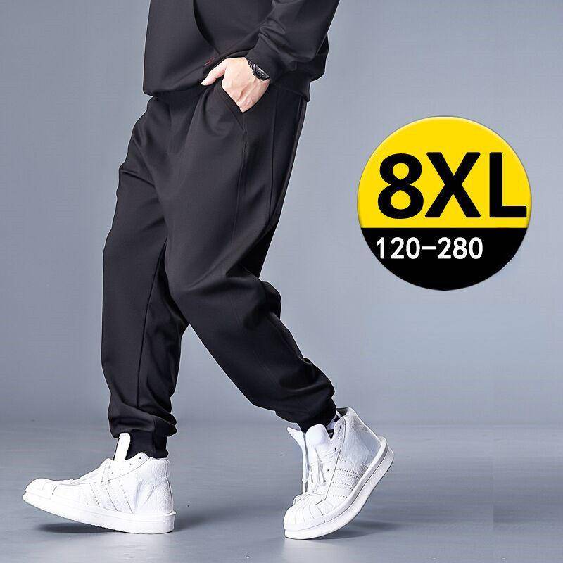 Mode große Größe Herren lose große Größe Jogginghose Männer plus Hose elastische Trend dünne Kordelzug Freizeithose 8XL von Joom DACH