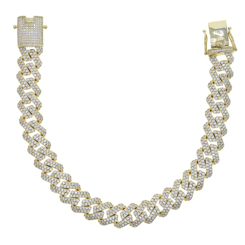 Mode klobige Metallkette Fußkettchen für Frauen Männer Iced Out Bling Cz Gold Silber Farbe kubanische Fußkette Punk Hip Hop Rock Schmuck 25cm von Joom DACH