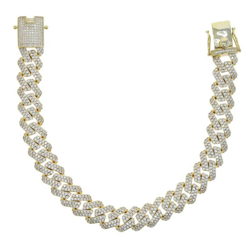 Mode klobige Metallkette Fußkettchen für Frauen Männer Iced Out Bling Cz Gold Silber Farbe kubanische Fußkette Punk Hip Hop Rock Schmuck 25cm von Joom DACH