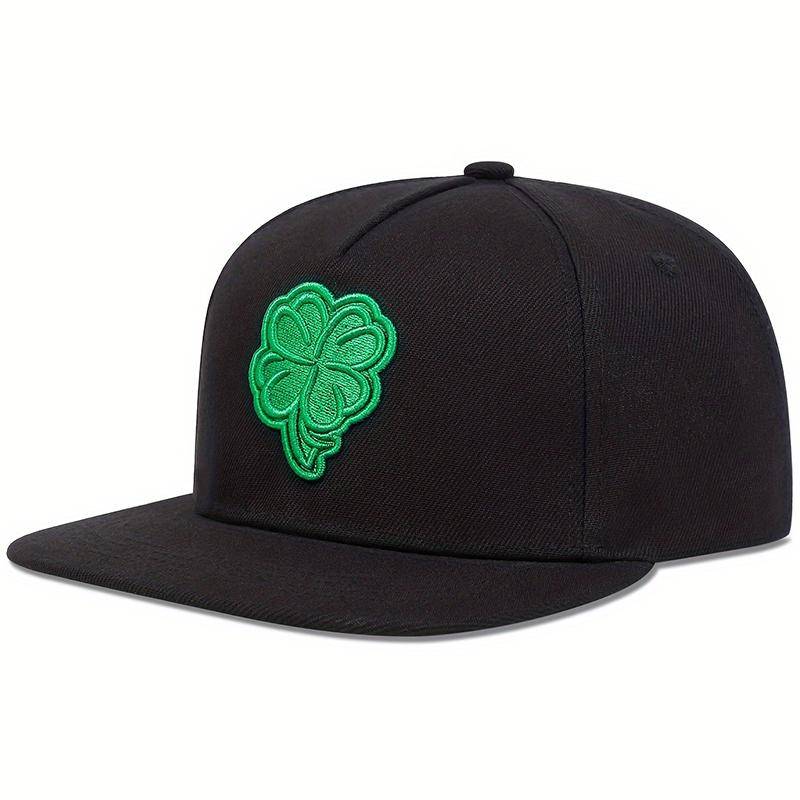 Mode personalisierte Stickerei Frauen Baseball Cap Männer Flat Top Snapback Hut Frühling und Herbst im Freien Hip Hop Caps Wanderhüte schwarz/grün von Joom DACH