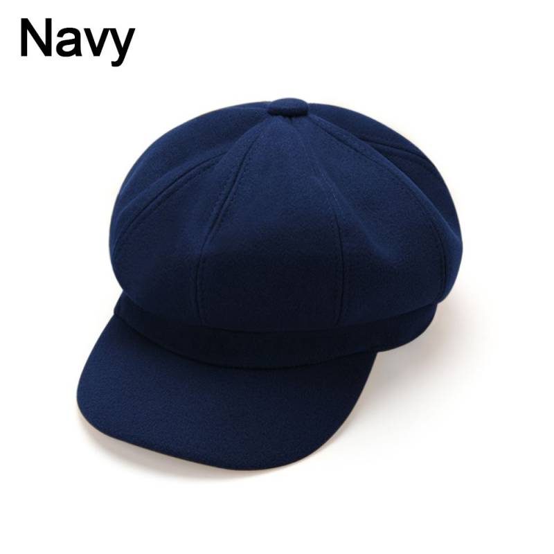 Mode warme Hüte Baker Boy Hüte Herbst Winter Baskenmütze Hut Maler Kappe Fedora Wolle Caps Zeitungsjunge Mütze dunkelblau von Joom DACH