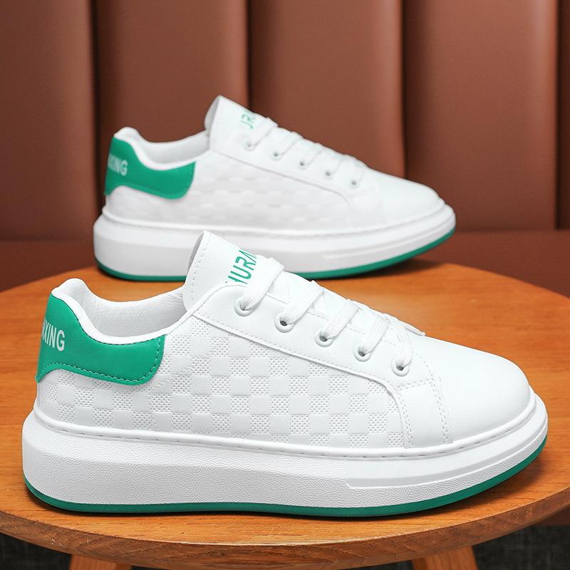 Modemarke Herrenschuhe Hochwertige Herren Leder Freizeitschuhe Bequeme Atmungsaktive Dicke Sohle Turnschuhe zapatillas hombre 39 von Joom DACH