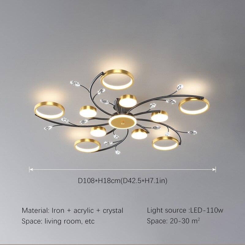 Moderne LED-Kronleuchter, goldfarben, Innenbeleuchtung für Schlafzimmer, Wohnzimmer, Flur, Esszimmer, Arbeitszimmer, Lustre Home Fashion Deckenleuchter 11 heads von Joom DACH