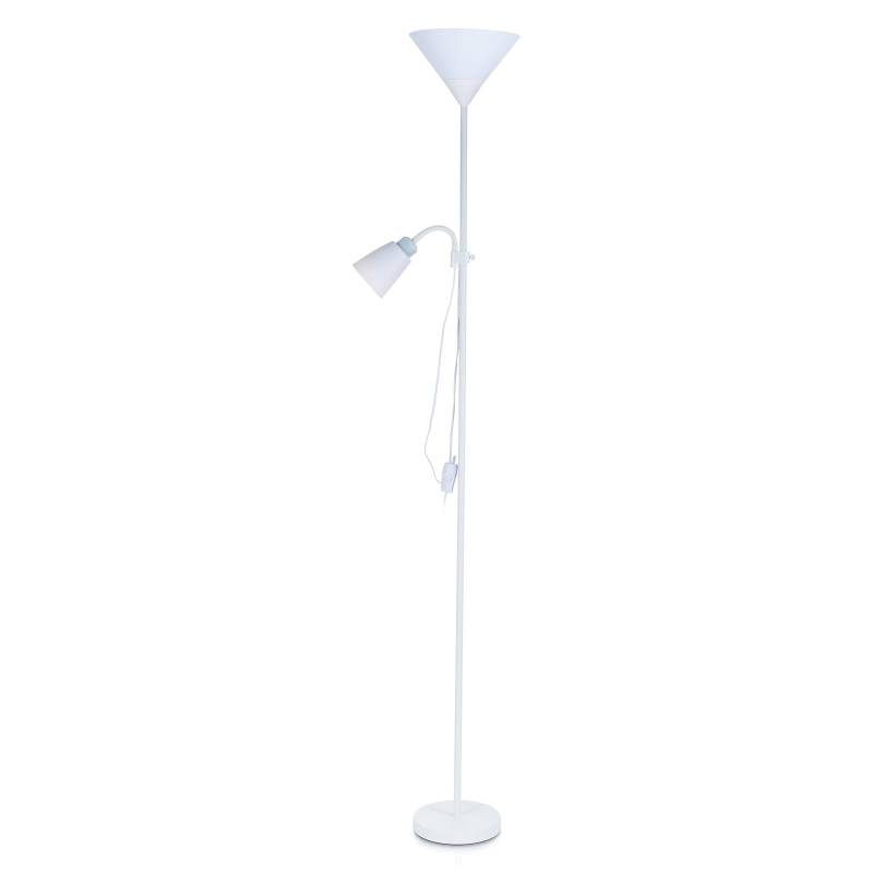 Moderne Stehlampe Doppelköpfige Stehlampe für Schlafzimmer Wohnzimmer Arbeitszimmer mit E27 Licht EU Plug weiß von Joom DACH