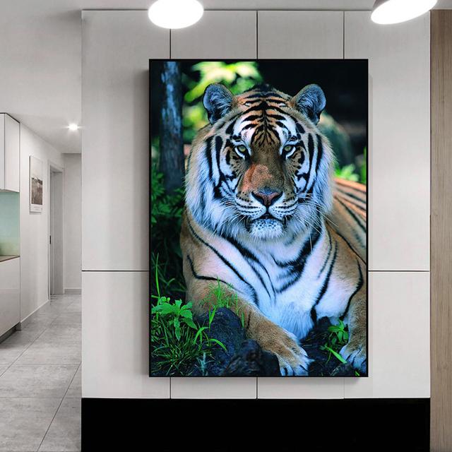 Moderne Tier Leinwand Malerei Tiger Reflexion Poster und Drucke Wand Bilder Für Cuadros Wohnzimmer Wohnkultur Kein Rahmen 60cm×170cm NoFrame von Joom DACH