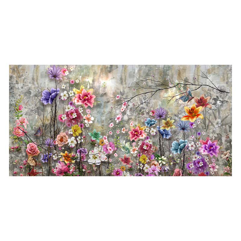 Moderne abstrakte Malerei große Wandkunst bunte Blumen Leinwand dekorative Bild Poster Wohnzimmer Schlafzimmer Home Room Decor Kunstwerk 40x80cm von Joom DACH