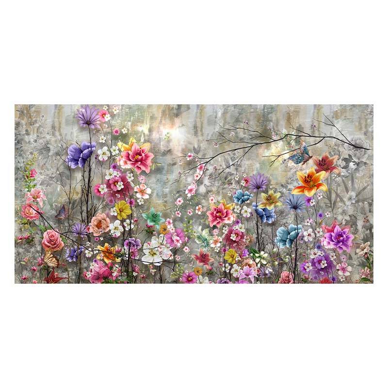 Moderne abstrakte Malerei große Wandkunst bunte Blumen Leinwand dekorative Bild Poster Wohnzimmer Schlafzimmer Home Room Decor Kunstwerk 50x100cm von Joom DACH