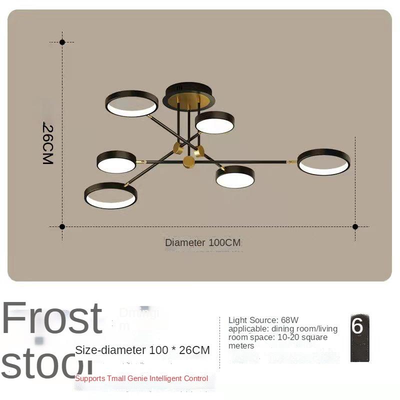 Moderne minimalistische Haushalts-LED-Lampen, Schmiedeeisen-Esszimmerlampe, Wohnzimmerlampe, Arbeitszimmer-Deckenlampe 6 headlights schwarz von Joom DACH