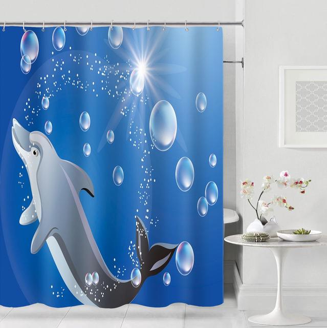 Moderner Duschvorhang, modisch, glänzend, Duschvorhänge, Polyestergewebe, wasserdicht, Badvorhänge, Badezimmer-Trennvorhang, 12 Haken 180x200cm von Joom DACH