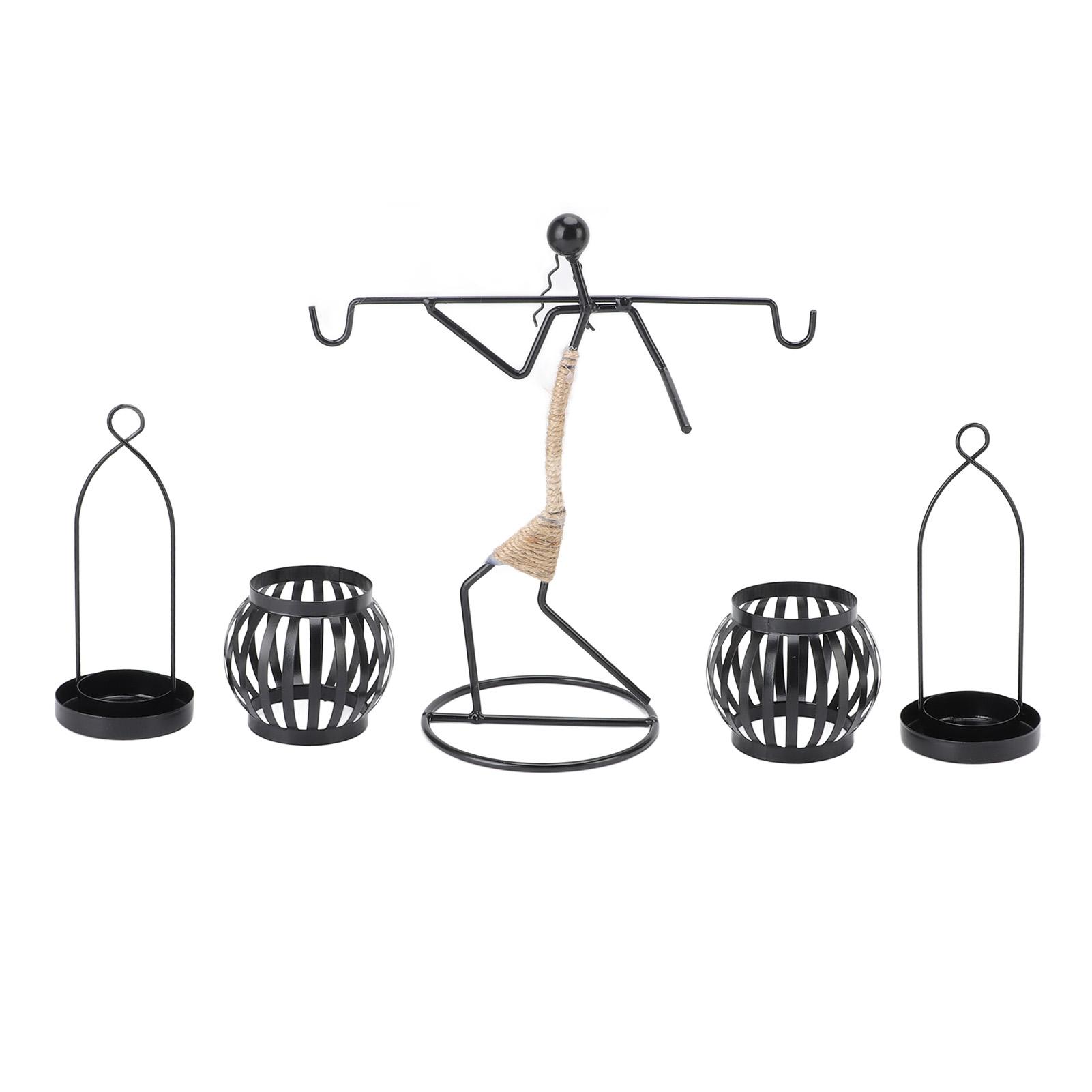 Moderner Eisenfiguren Kerzenhalter Metall Rustikal Kerzenständer Kunstornament Wohnzimmertisch von Joom DACH