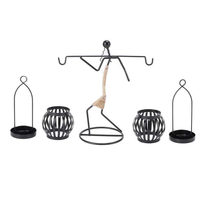 Moderner Eisenfiguren Kerzenhalter Metall Rustikal Kerzenständer Kunstornament Wohnzimmertisch von Joom DACH