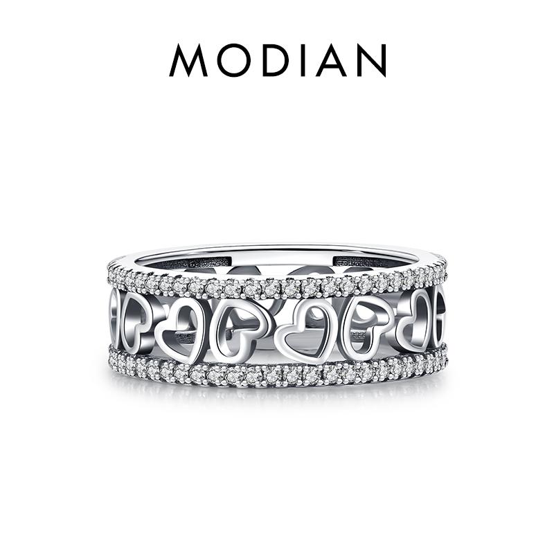 Modian 925 Sterling Silber Exquisite Unregelmäßige Herzen Fingerringe Mode Stapelbarer Vintage Ring Für Frauen Edlen Schmuck 7 silber von Joom DACH