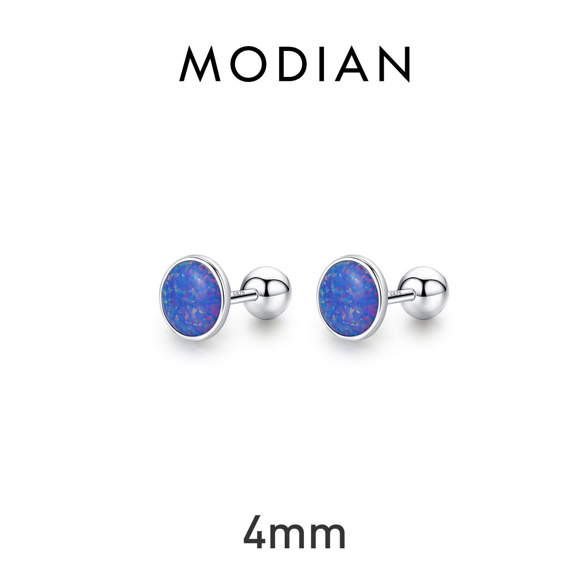 Modian Exquisite 925 Sterling Silber Runde Opal Ohrstecker Trendy Perlen Schraube Ohrstecker Für Frauen Jahrestag Edlen Schmuck 4 von Joom DACH