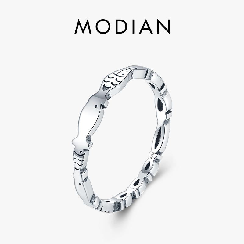 Modian Novel Fish Stapelbarer Ring 925 Sterling Silber Mode Besondere Tier Fingerringe Minimalistischer Schmuck Für Frauen Geschenk 5 silber von Joom DACH