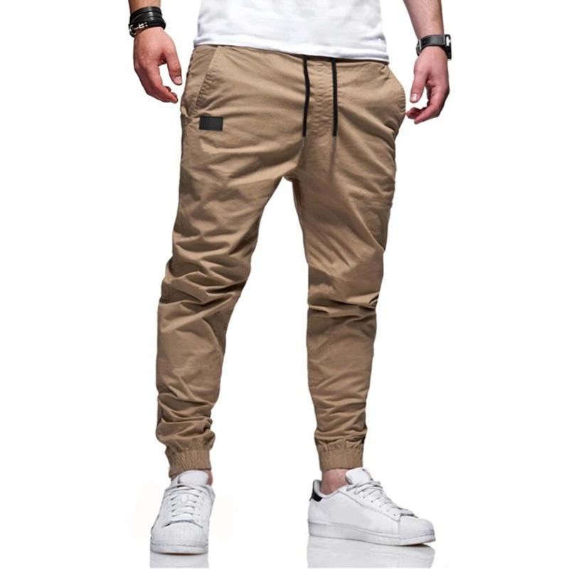Modische, sportliche Freizeithose für Herren mit mehreren Taschen, gerade geschnittene Cargohose für den Alltag, Herrenhose, Taktische Hose, Jogginghose M khaki von Joom DACH
