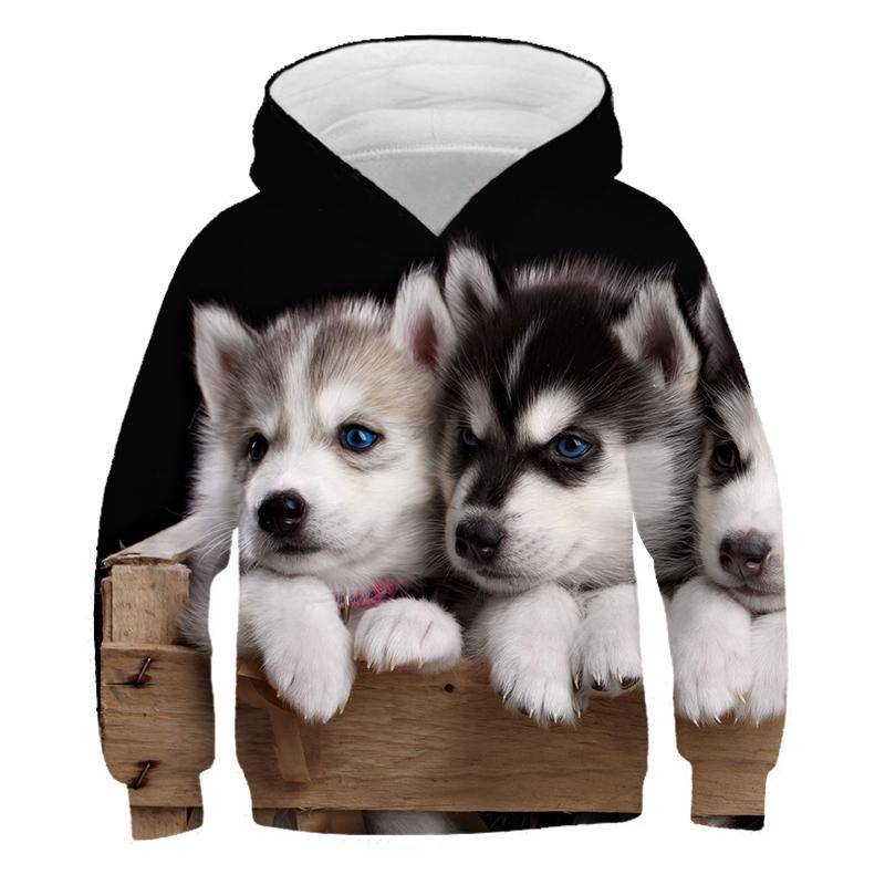 Modische 3D-Druck-Sweatshirts für Kinder mit niedlichen Hunden und Jungen- und Mädchen-Sportbekleidung, Kapuzenpullover, Streetwear, 4, 5, 6, 7, 8, 9–14 Jahre 120 von Joom DACH
