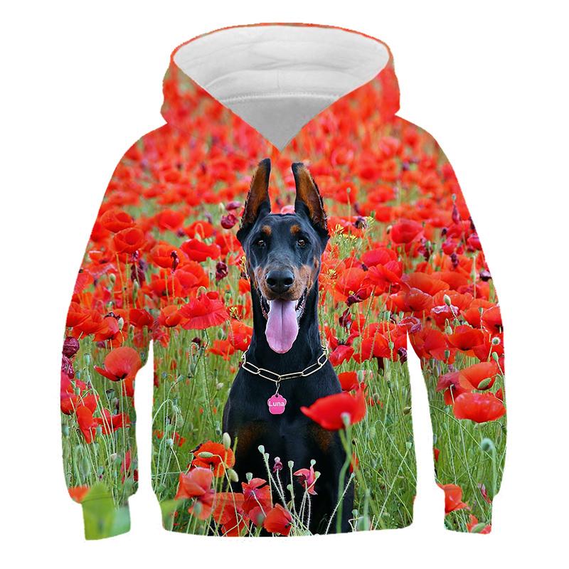 Modische 3D-Druck-Sweatshirts für Kinder mit niedlichen Hunden und Jungen- und Mädchen-Sportbekleidung, Kapuzenpullover, Streetwear, 4, 5, 6, 7, 8, 9–14 Jahre 130 von Joom DACH