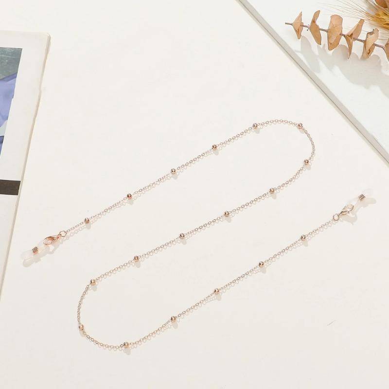 Modische Brillenperlen-Brillenkette für Frauen, Sommerperlen zum Aufhängen, Maskenband, handgefertigte Halskette, Sonnenbrillen-Lanyard one size rose gold von Joom DACH