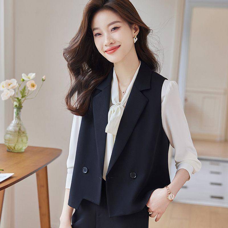 Modische Damen Blazer Weste für Arbeit und Freizeit für den Frühling XL schwarz von Joom DACH