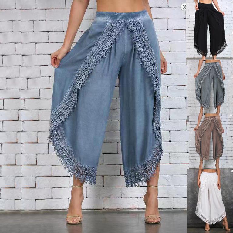 Modische Damen-Haremshose mit weitem Bein L schwarz von Joom DACH