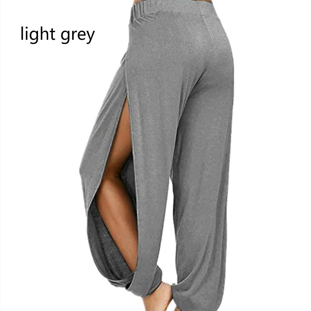 Modische Damenhose, Yogahose, Haremshose für Damen, seitlich geschlitzter Jogger, Hippie-Strand-Jogginghose 3XL licht grau Modische Damenhose, Yogahose, Haremshose für Damen, seitlich geschlitzter Jogger, Hippie-Strand-Jogginghose 3XL licht grau von Joom DACH
