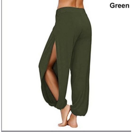 Modische Damenhose, Yogahose, Haremshose für Damen, seitlich geschlitzter Jogger, Hippie-Strand-Jogginghose 3XL grün Modische Damenhose, Yogahose, Haremshose für Damen, seitlich geschlitzter Jogger, Hippie-Strand-Jogginghose 3XL grün von Joom DACH