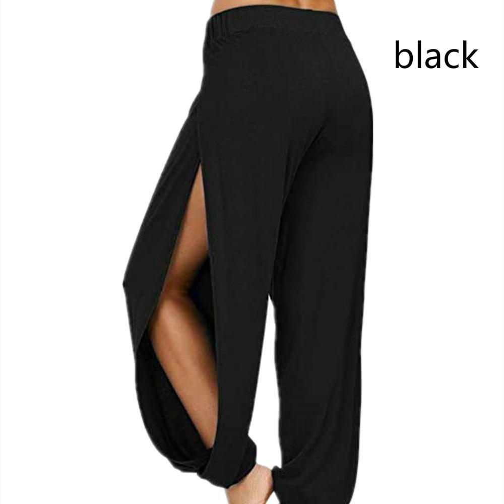 Modische Damenhose, Yogahose, Haremshose für Damen, seitlich geschlitzter Jogger, Hippie-Strand-Jogginghose M schwarz Modische Damenhose, Yogahose, Haremshose für Damen, seitlich geschlitzter Jogger, Hippie-Strand-Jogginghose M schwarz von Joom DACH